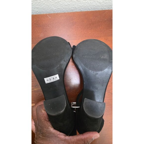 Torrid Black Faux Suede Block Heel Sandals With Ankle Strap Size 10.5W Women's S - Picture 5 of 8